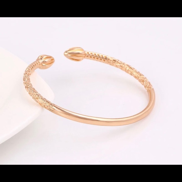 Gold Baby Bangle West Indian Bollywood African Caribbean Pyramid Ends Fashion - Picture 2 of 3